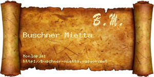Buschner Mietta névjegykártya
